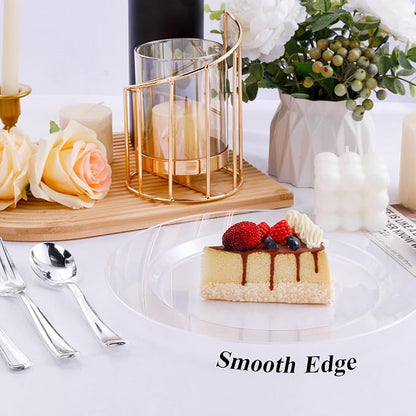 Bestluck 100PCS Clear Plastic Dinner Plates 10inch, Premium Hard Disposable - Image 6