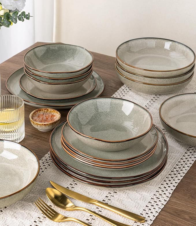 AmorArc 8.5’’ Ceramic Pasta Bowls Set of 6, 36oz Large Stoneware Bowls Set | - Image 8