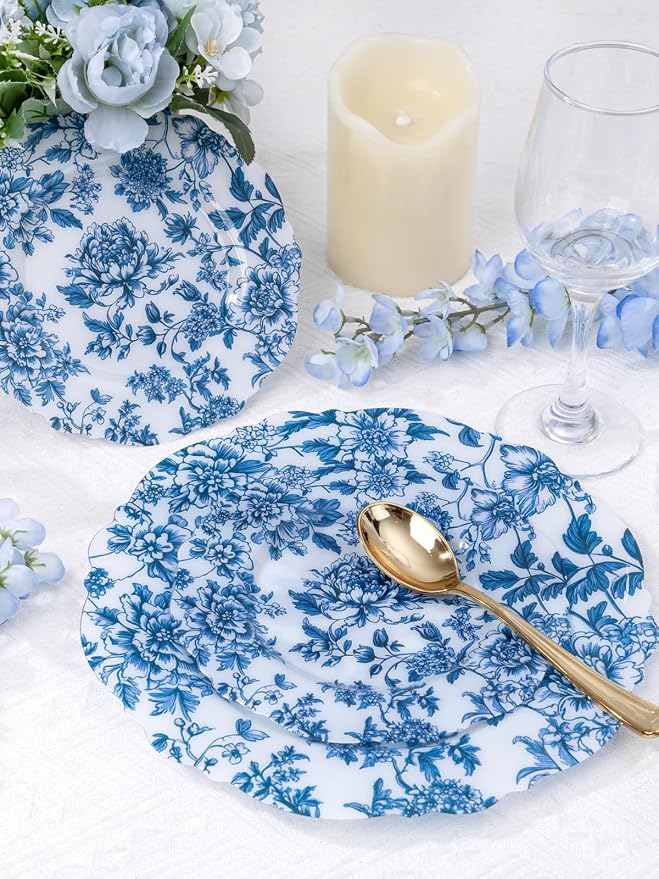 20PCS Blue Plastic Plates - Image 4