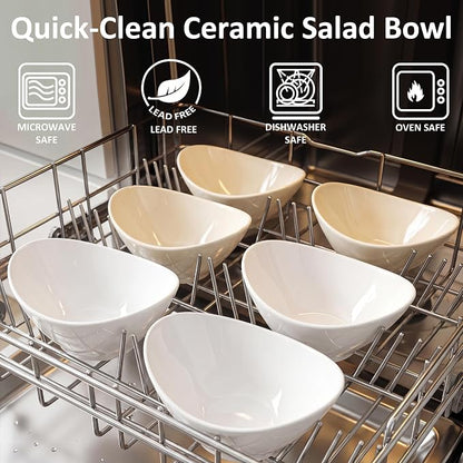 Teocera 6 Inch Ceramic Breakfast Bowls Set of 6, 10 Ounce Small Yogurt Bowls - Image 7