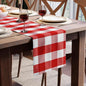Encasa XO Table Runner, Woven Cotton Dining Runner 13"x72" | Buffalo Red Checks by EncasaXO