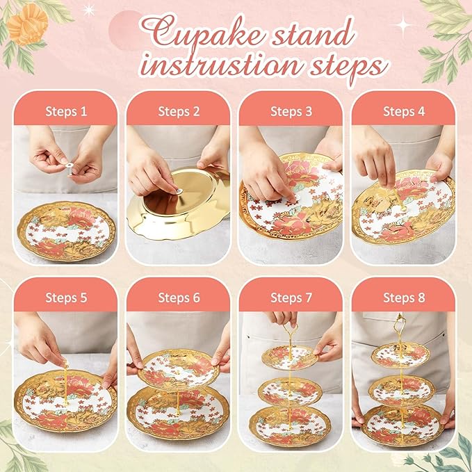 21 Pcs Porcelain Tea Set for Women Tea Party - Image 6