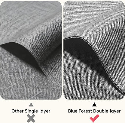 Blue Forest Placemats Set of 6, Dual-Layered Thickened Faux Linen Table Mats Heat Resistant Machine Washable Wrinkle Free Place Mats for Kitchen Dining Outdoor/Indoor (Light Grey)