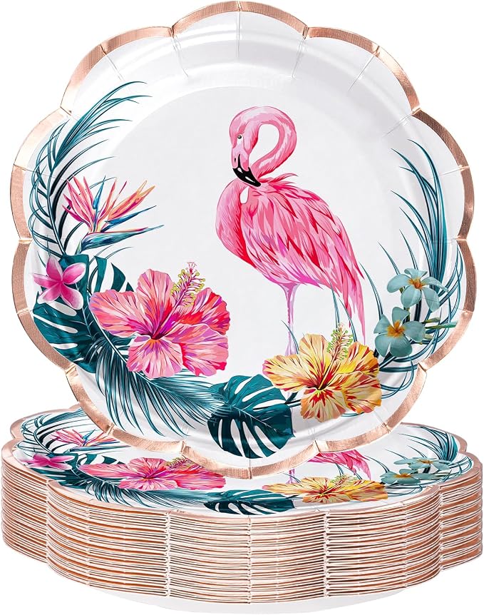 WRAPAHOLIC 25Pcs Summer Paper Plates by WRAPAHOLIC