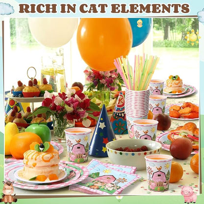 Funnymoom 250 Pcs Farm Animals Themed Party Decorations Barn Animal Paper - Image 5
