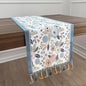 Floral Table Runner with Tassel Edges, Cotton Blend Decorative Runner by QGENUINE