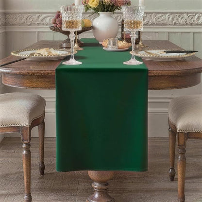 Green Table Runner, Waterproof Washable Runners 108 Inches Long | Reusable by KAIPHO