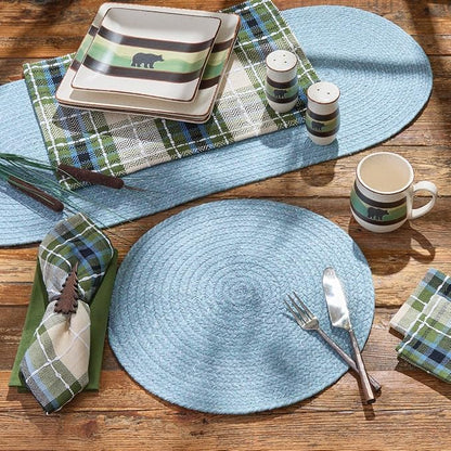 Park Designs Spice Island Table Runner 15" x 54", Braided Blue | Cotton | - Image 3