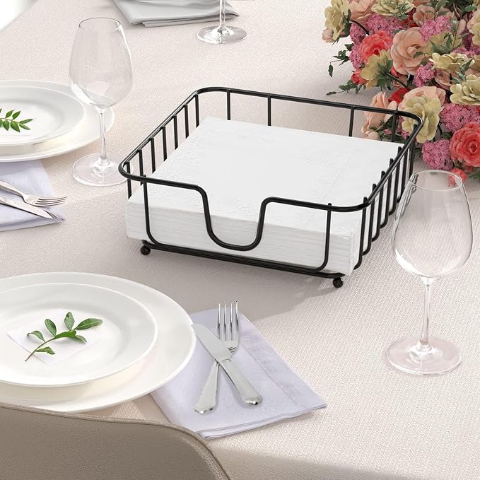 2 Pack Napkin Holder for Table, Napkin Holders for Paper Napkins, Flat Metal - Image 5