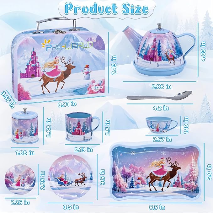 Tea Party Sets for Toddlers 3-5, PRE-WORLD Princess Tea Time Toy - Image 4