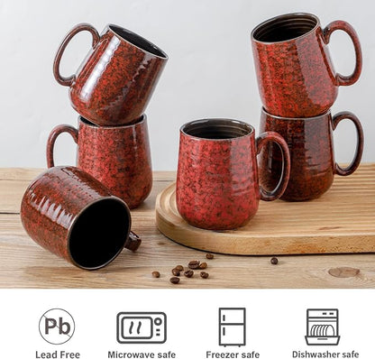 HASENSE Coffee Mugs Set of 6, 15 Ounce Ceramic Coffee Cups Set - Image 4