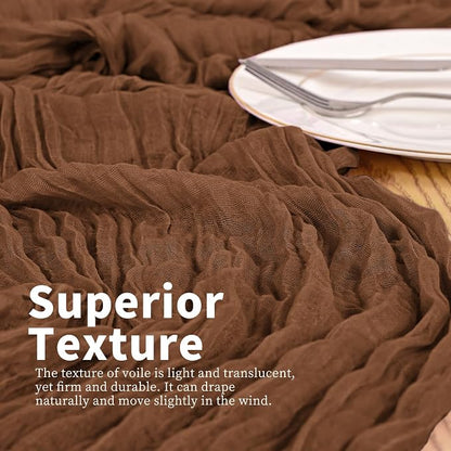 8 Pack Brown Table Runner 17 x 108inch Cheesecloth Table Runner Boho Gauze - Image 2