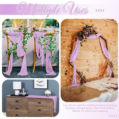 15 Pack Lavender Table Runner 17 x 108inch Cheesecloth Table Runner Boho Gauze - Image 5