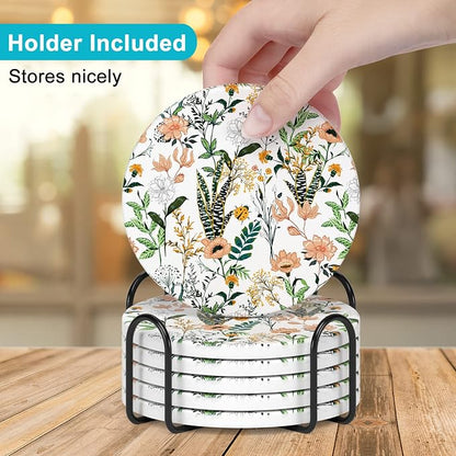 Coasters for Drinks, Kitchen Home Decor Housewarming Gift, Round 4 in - Image 5