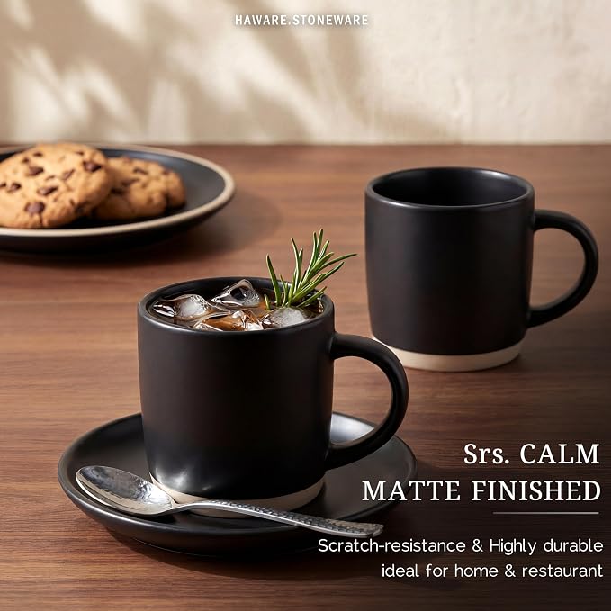 HaWare 13OZ Coffee Mugs Set of 6, Stoneware Coffee Cups, Ceramic Latte Mug - Image 5