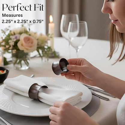 Decorative Metal Drum Napkin Rings Set of 12 - Image 3
