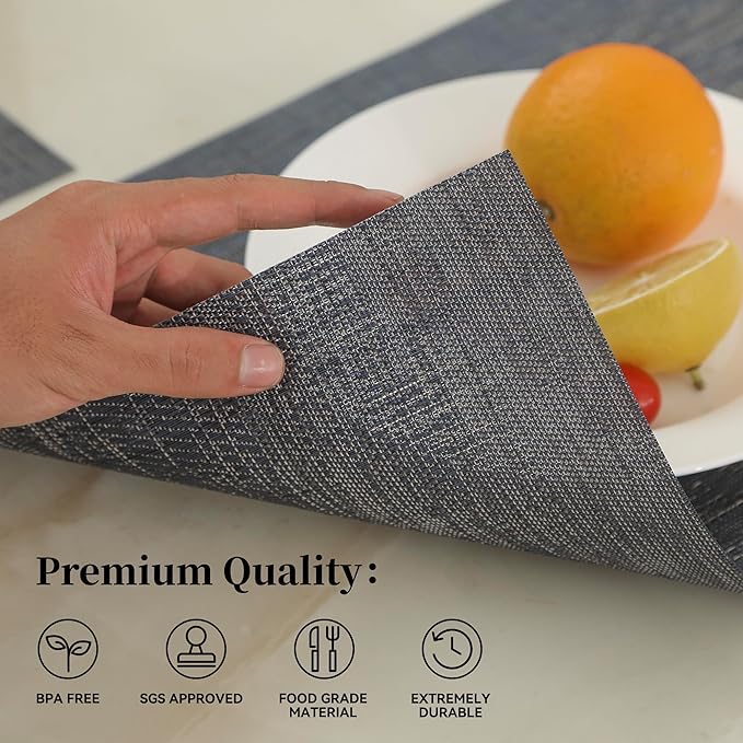 Leetaltree Denim Blue Placemats Set of 12 - Image 2