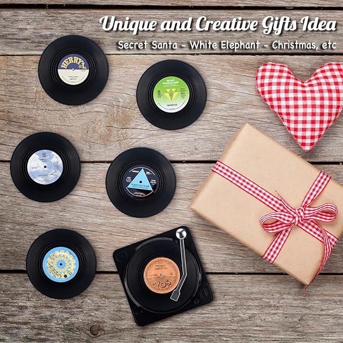 Retro Vinyl Record Coasters - Image 4