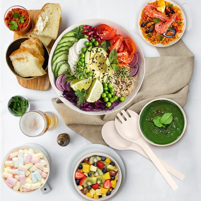 ShineMe Salad Bowl Set, 9.8inches Large Salad Bowl - Image 6