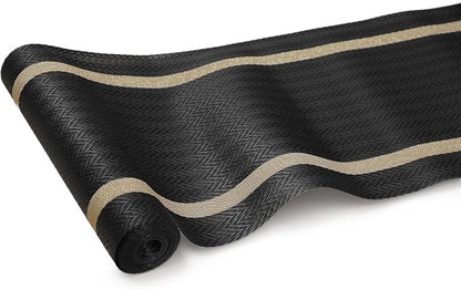 FAVE Woven Vinyl Table Runner 90x12 Inch Black - Image 7