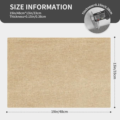 Cloth Placemats, Set of 4 Heat-Resistant Cotton Linen Blend Double Layered Machine Washable Place Mats, Wrinkle Free Thick Fabric Dining Table Mats for Indoors & Outdoors (Cream Beige, 4)