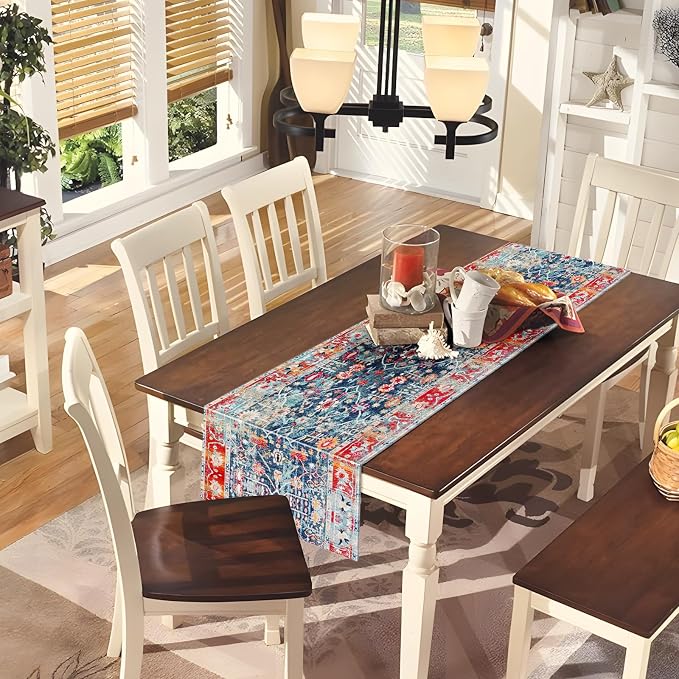 Snycler Table Runner Boho Table Runners Vintage Elegant Farmhouse Table Center - Image 2