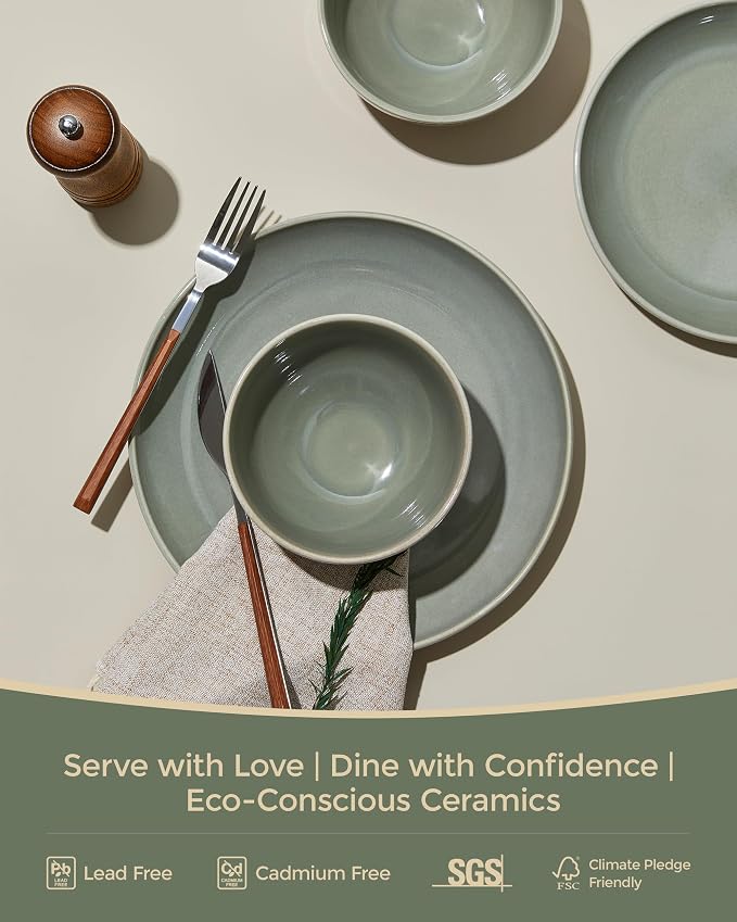 32 Piece Double Bowl Dinnerware Sets - Image 3