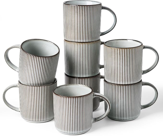 famiware Coffee Mug Set for 8, Star 12 oz Catering Mugs Cup Set by Famiware