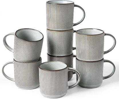 famiware Coffee Mug Set for 8, Star 12 oz Catering Mugs Cup Set by Famiware