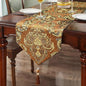 Elegant Floral Chenille Jacquard Table Runner Caramel Color by HeMiaor