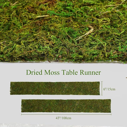 Dried Moss Table Runner Preserved Moss Mat Artificial Green Moss Roll - Image 3