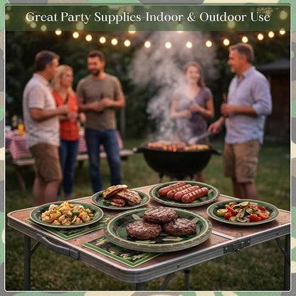 100 Pcs Disposable Camouflage Party Tableware Set - Image 5