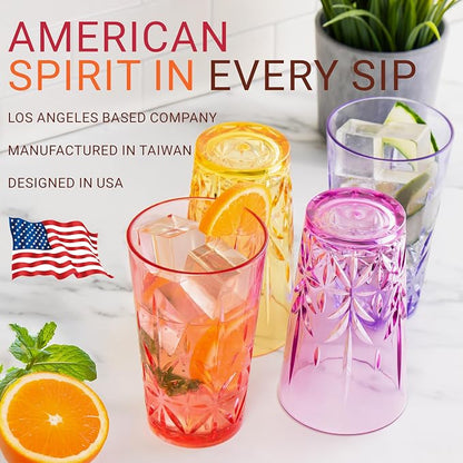 Bravario Royal Plastic Drinking Tumbler, Dishwasher-Safe BPA-Free Durable Mixed - Image 6