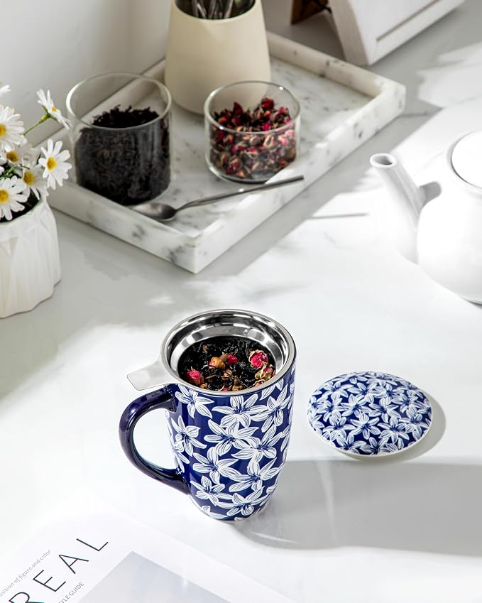 vancasso SELENE Porcelain Tea Mug, 18 oz Porcelain Tea Cup - Image 8
