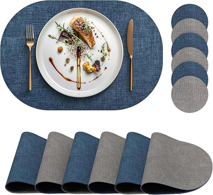 Faux Leather Placemats Set of 6 by yuuzue