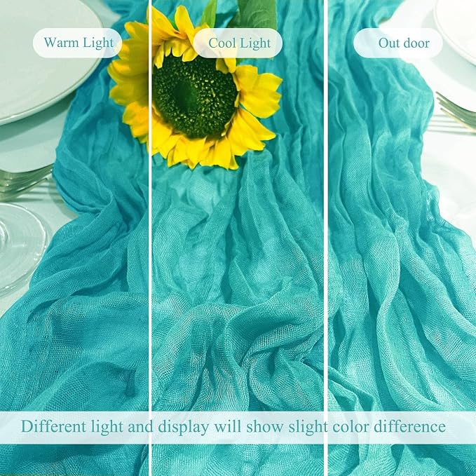 12Pack Teal Green Cheesecloth Table Runner 20x120 inch Gauze Table Runner | - Image 6