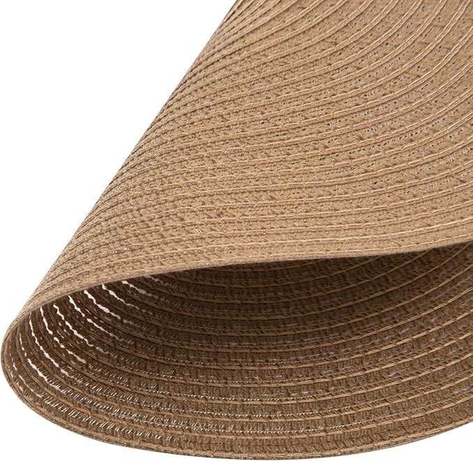 SHACOS Round Braided Placemats Set of 6 Washable Cotton Polyester 15 inch Round - Image 9