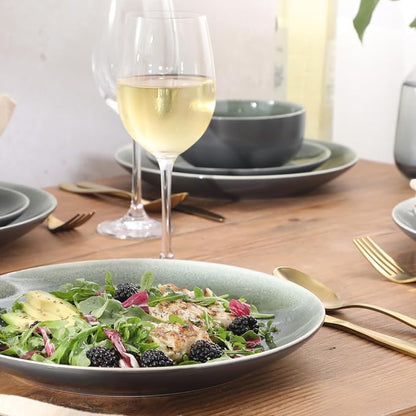 Gibson Elite Pine Coast Plates and Bowls Sets, 12-Piece Stoneware Dinnerware - Image 2