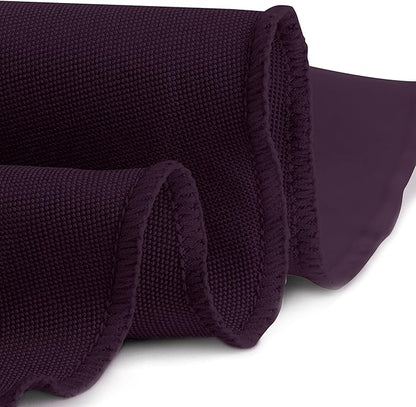 Gee Di Moda Round Tablecloth - 120 Inch Eggplant Round Table Cloth for 60 to 96 Inch Round Tables - Heavy Duty Washable Fabric - for Buffet Table, Holiday Party, Dinner, Wedding & Baby Shower