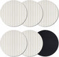 Simple Line White Coasters Set of 6, Non-Slip Cup Coaster Mat by PIEPLE