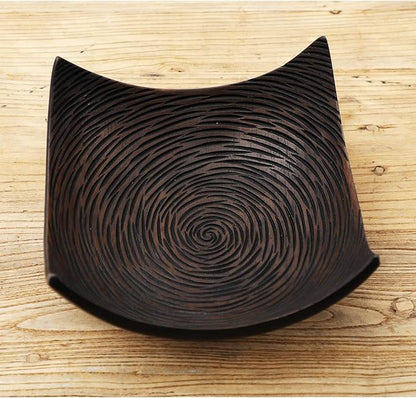 Seraphic 5pc Large Decorative Scoop Bowl Set with Stylish Orbs/Balls – Elegant Centerpiece for Dining/Kitchen Table, Living Room, or Office Decor, 14" diagonal. 11" wide and 5.75" tall, Brown