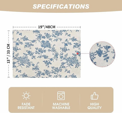 Pastoral Placemats for Dining Table Set of 6, Reversable & Heat-Resistant - Image 6