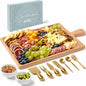 Charcuterie Board Set - Beech Wood Cheese Board for Serving with Accessories - House Warming Gifts for New Home, Bridal Shower & Wedding Gift, Birthday Gifts for Women