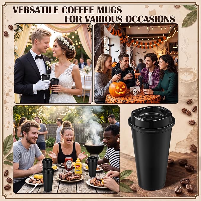 Honeydak 80 Pack 16 oz Reusable Coffee Cups - Image 6