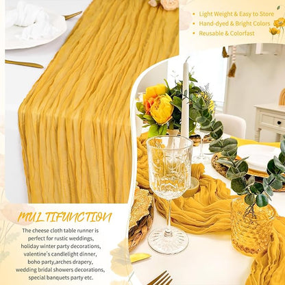Showgeous 30 Pack Gold Cheesecloth Table Runner, 17 x 108 Inches | Boho - Image 5
