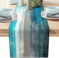 Teal Grey Table Runners Modern Art Farmhouse Linen Table Runners Dresser by AILUER