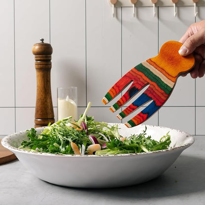 2 Pcs Salad Hands, Pakkawood Salad Tongs - Image 2