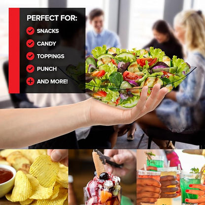 64oz Clear Plastic Serving Bowls Large Disposable Candy Dishes, Square Plastic - Image 5