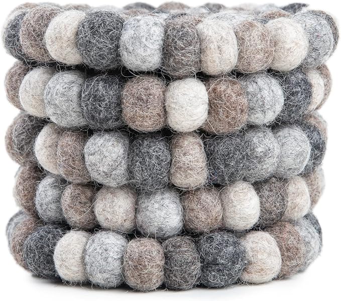Round Felt Ball Coasters - Image 2