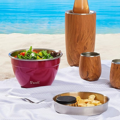 S'well Stainless Steel Salad Bowl Kit 64oz, Wild Cherry, Comes - Image 5